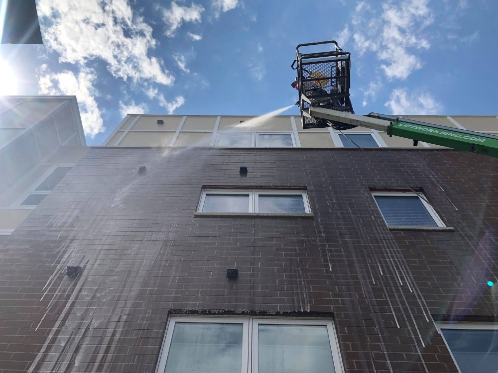 Commercial Pressure Washing in action